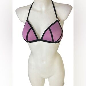 Pink Victoria’s Secret Purple & Black Bikini Top Medium NWT